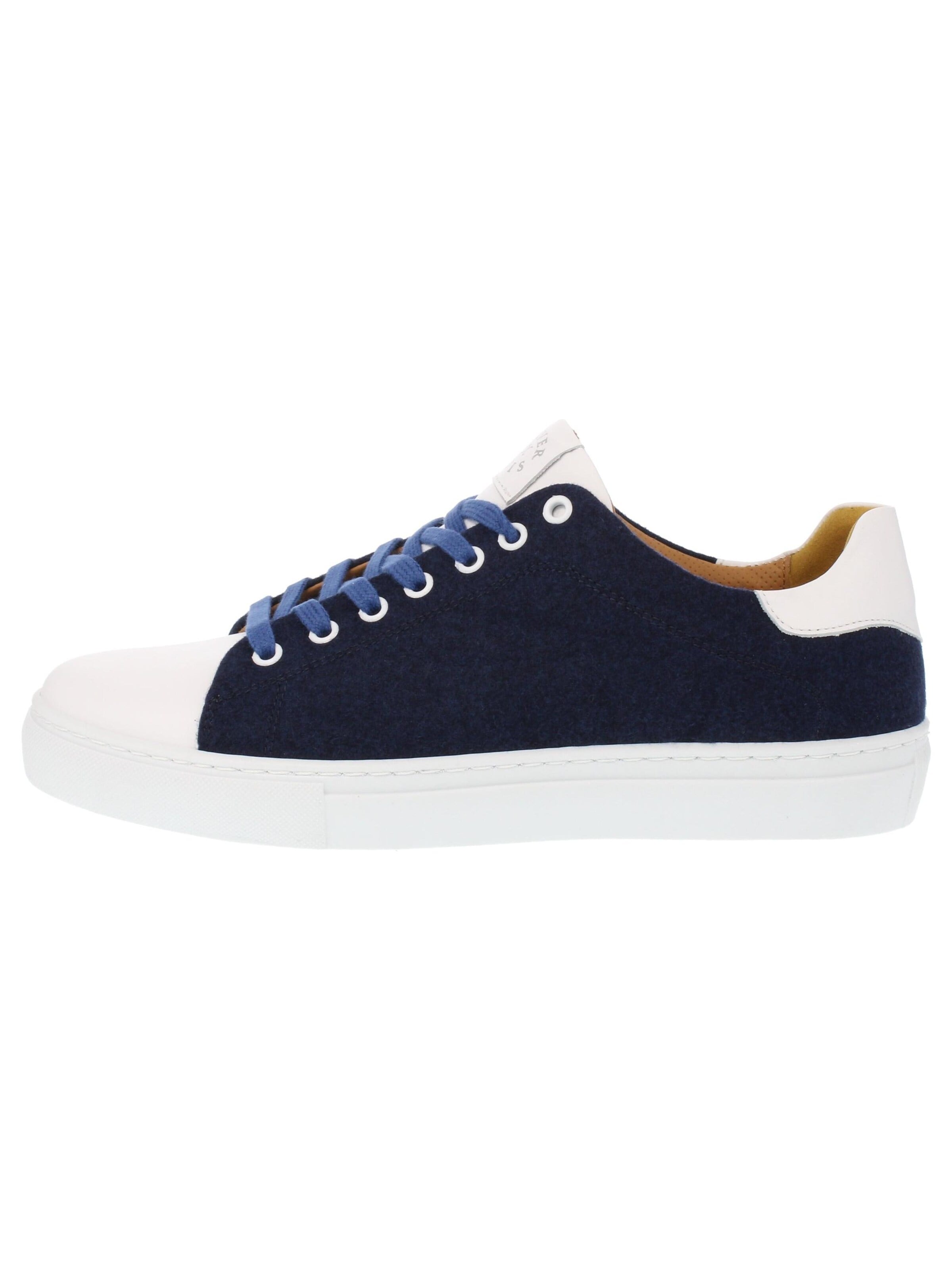 XAVER LUIS Schuhmanufaktur Sneaker low 'MORITZ - Sneaker aus Merinoloden und Nappa-Leder'‌‌‌ in Blau: Vorderseite