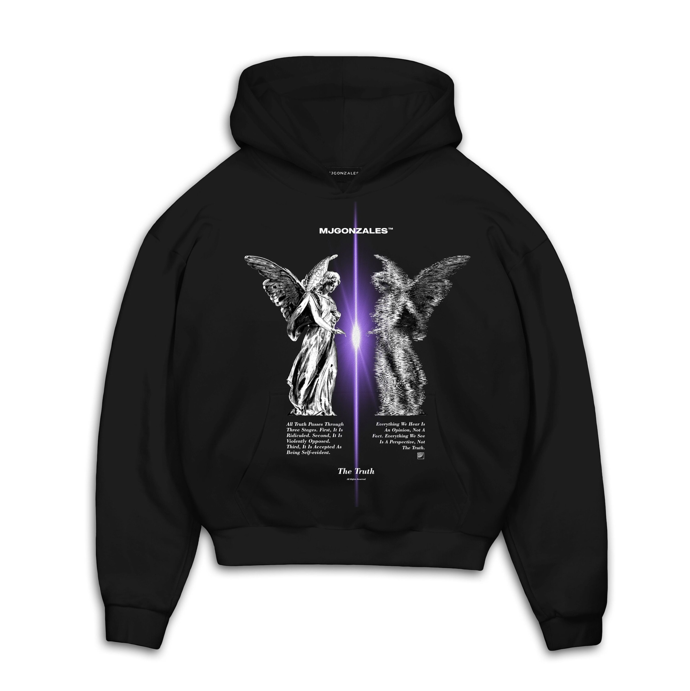 MJ Gonzales Sweatshirt 'TRUTH' in Schwarz: Vorderseite