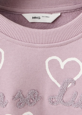 MANGO KIDSSweater majica 'HEART' - ljubičasta boja