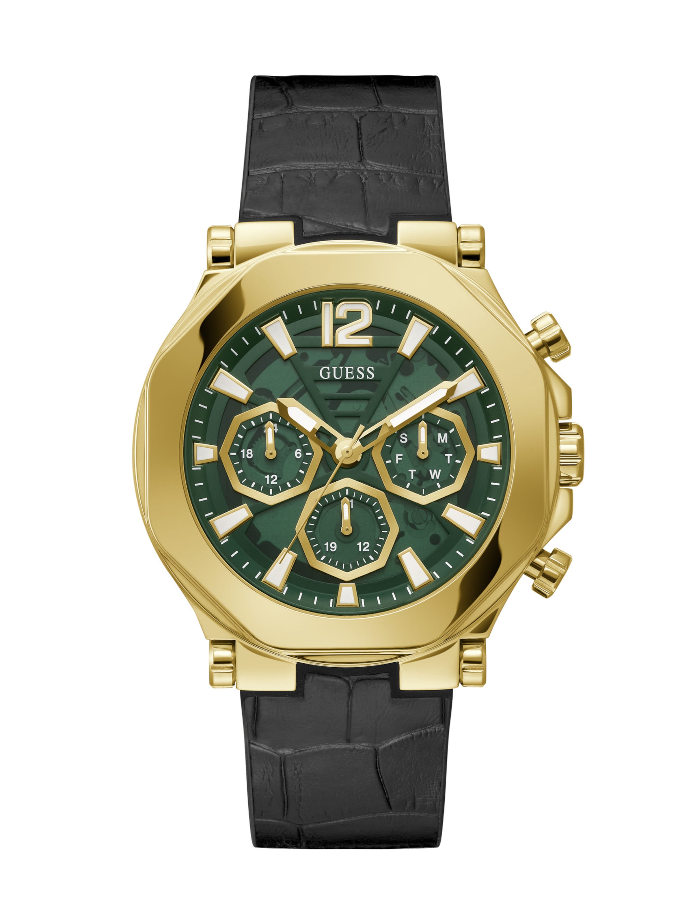 GUESS Analog Watch 'EDGE' in Black: front