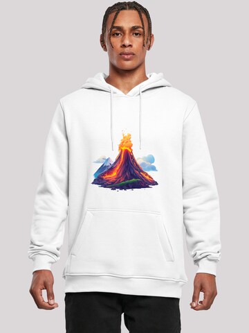 Sweat-shirt 'Vulkanausbruch' F4NT4STIC en blanc : devant