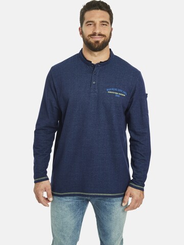 Jan Vanderstorm Langarmshirt in Blau: Vorderseite