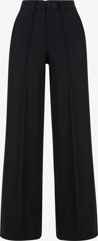 Urban Classics Wide leg Pleat-Front Pants in Black: front