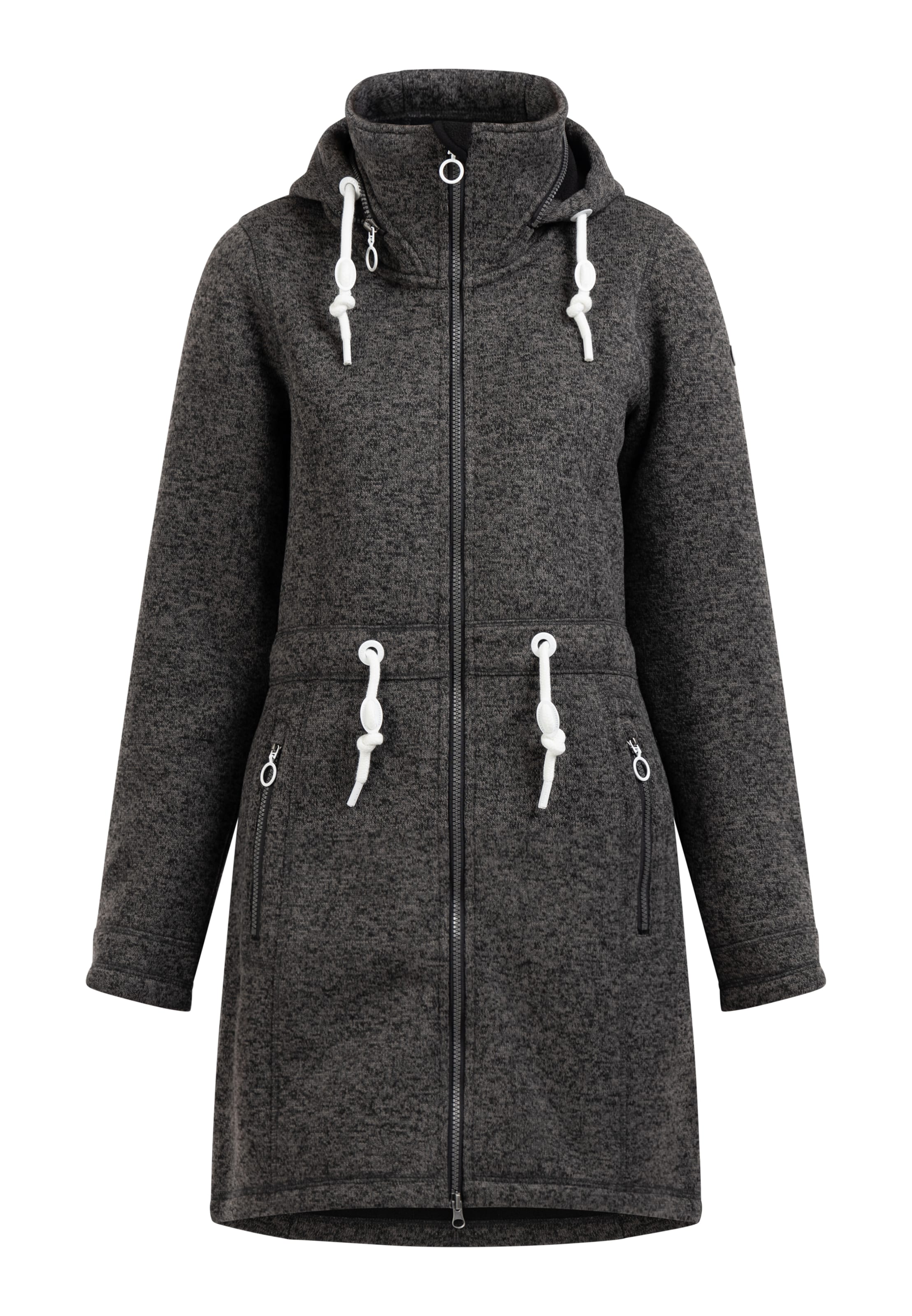 DreiMaster Maritim Fleecejacke 'Grassland' in Grau: Vorderseite