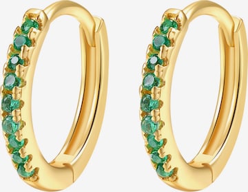 Hey Happiness Oorbellen 'Green Huggies' in Goud: voorkant