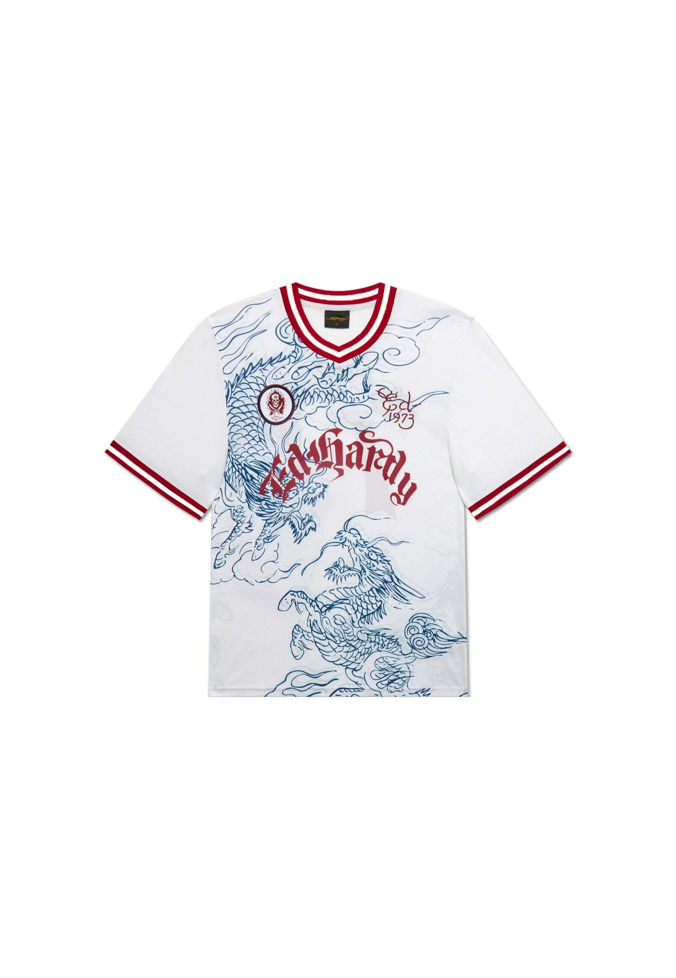 Ed Hardy Póló 'Soaring Dragon Football' - fehér: elől