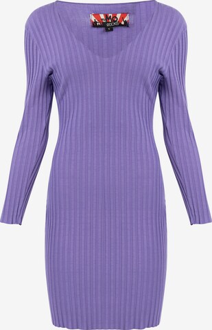 myMo ROCKS Knitted dress in Purple: front