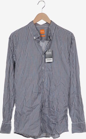 BOSS Orange Button Up Shirt in XXL in Blue: front