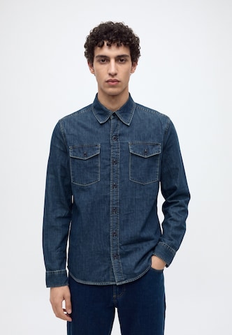 INDICODE JEANS Средняя посадка Рубашка 'Wesdon' в Синий: спереди