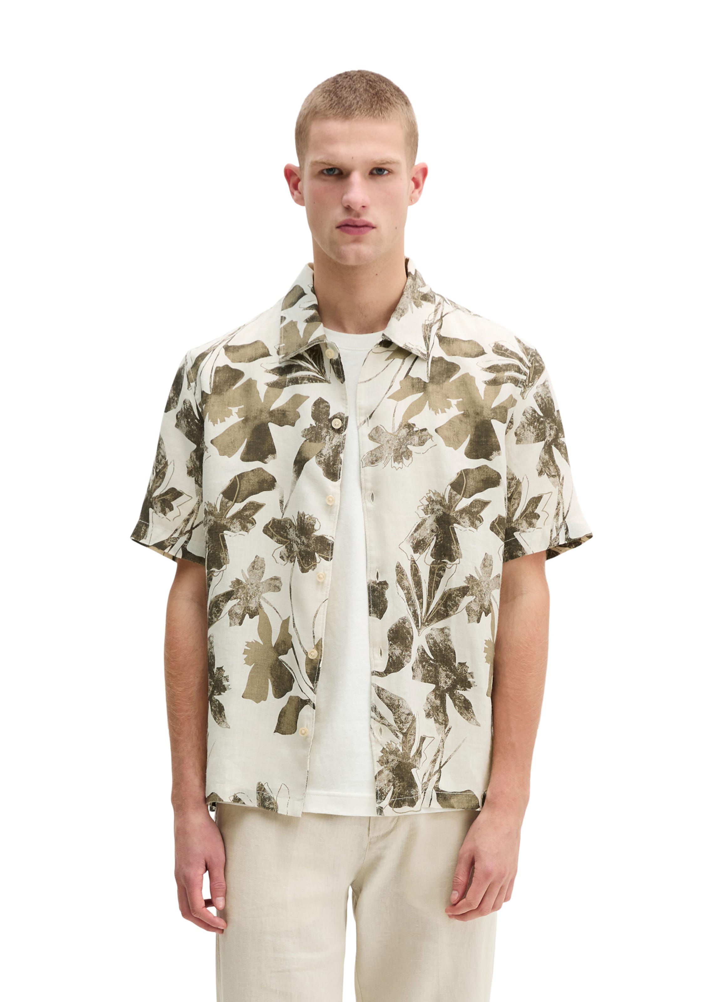 Marc O'Polo Regular fit Button Up Shirt in White: front