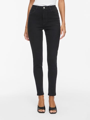 VILA - Skinny Vaquero en negro: frente