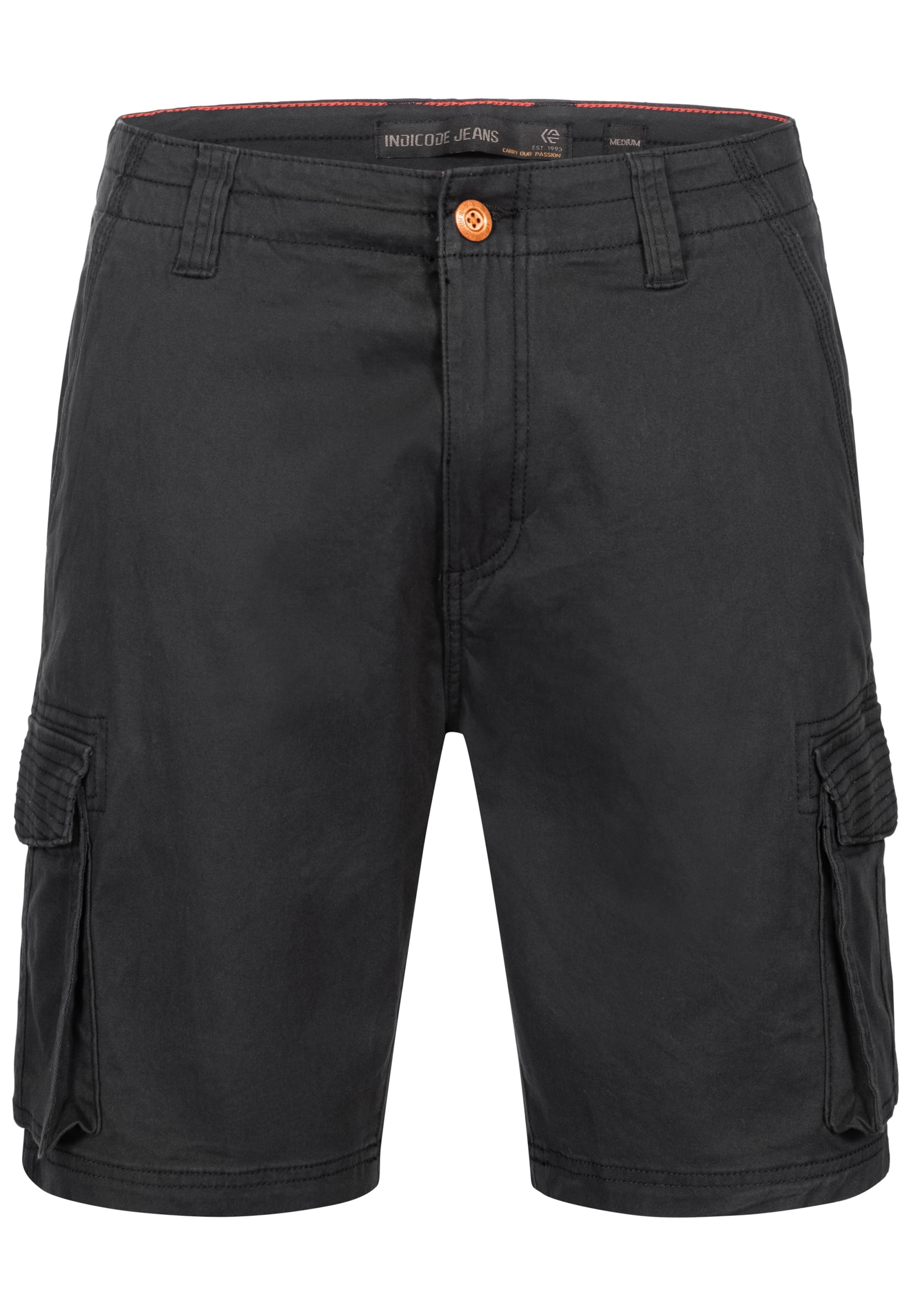 INDICODE JEANS Regular Cargohose 'Solupe' in Schwarz: Vorderseite