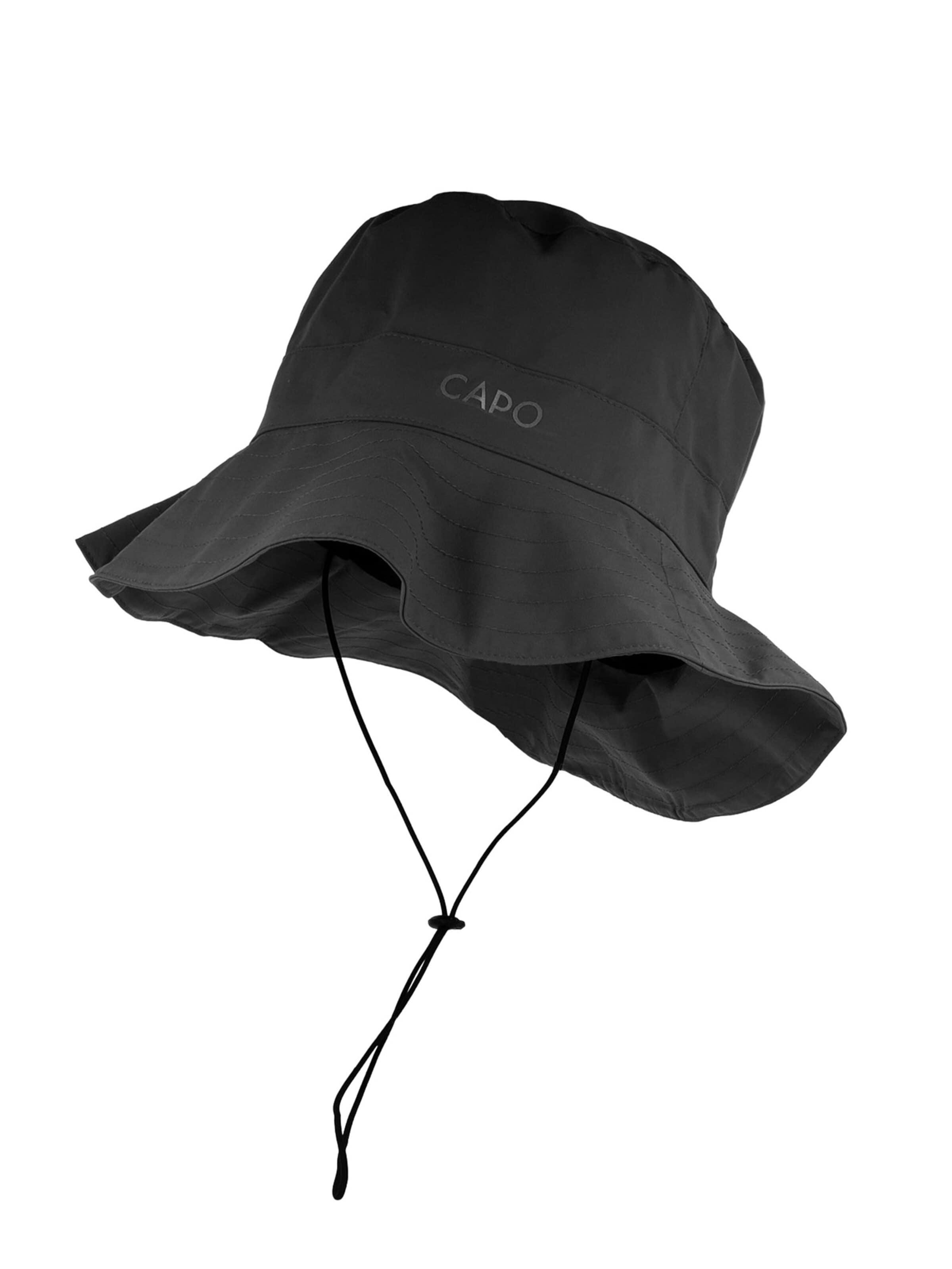 CAPO Hat 'Fischerhut, Sympatex elastisches Kinnband, Reflexbügler' in Black: front