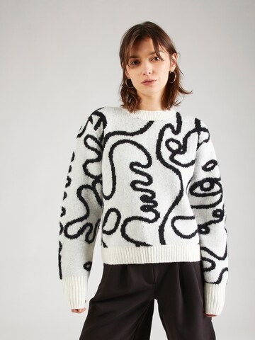 Pull-over Monki en blanc : devant