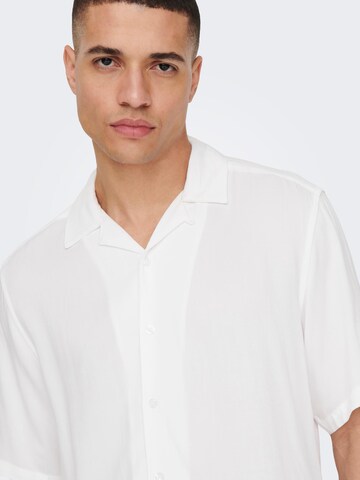 Only & Sons - Regular Fit Camisa 'Dash' em branco