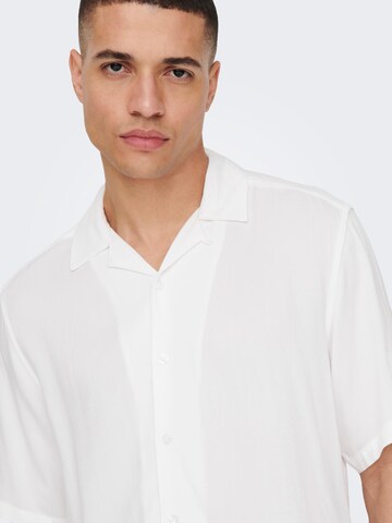 Only & Sons Regular fit Button Up Shirt 'Dash' in White