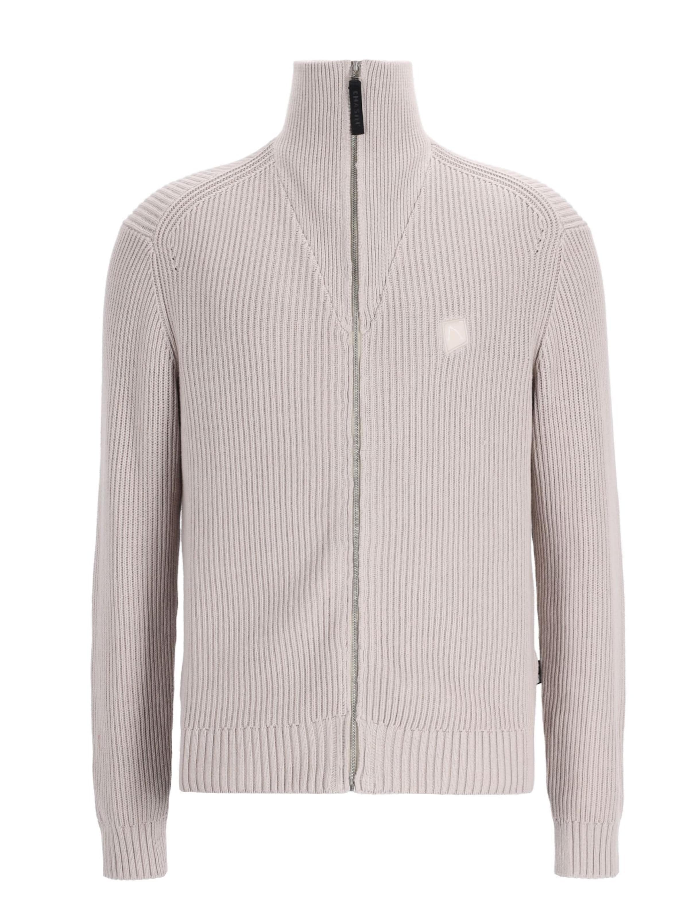 CHASIN' Knit cardigan ' Oliver Full Zip' in Grey: front