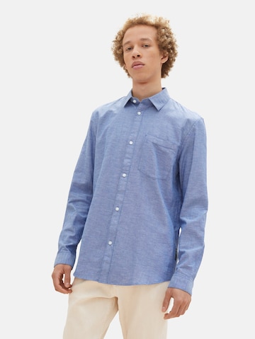 TOM TAILOR DENIM Regular fit Skjorta i blå: framsida