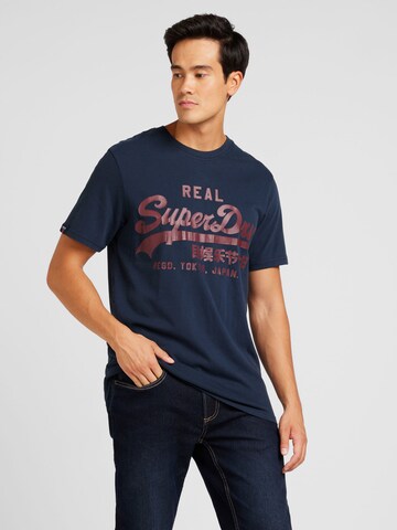 Superdry Shirt 'Classic' in Blauw: voorkant