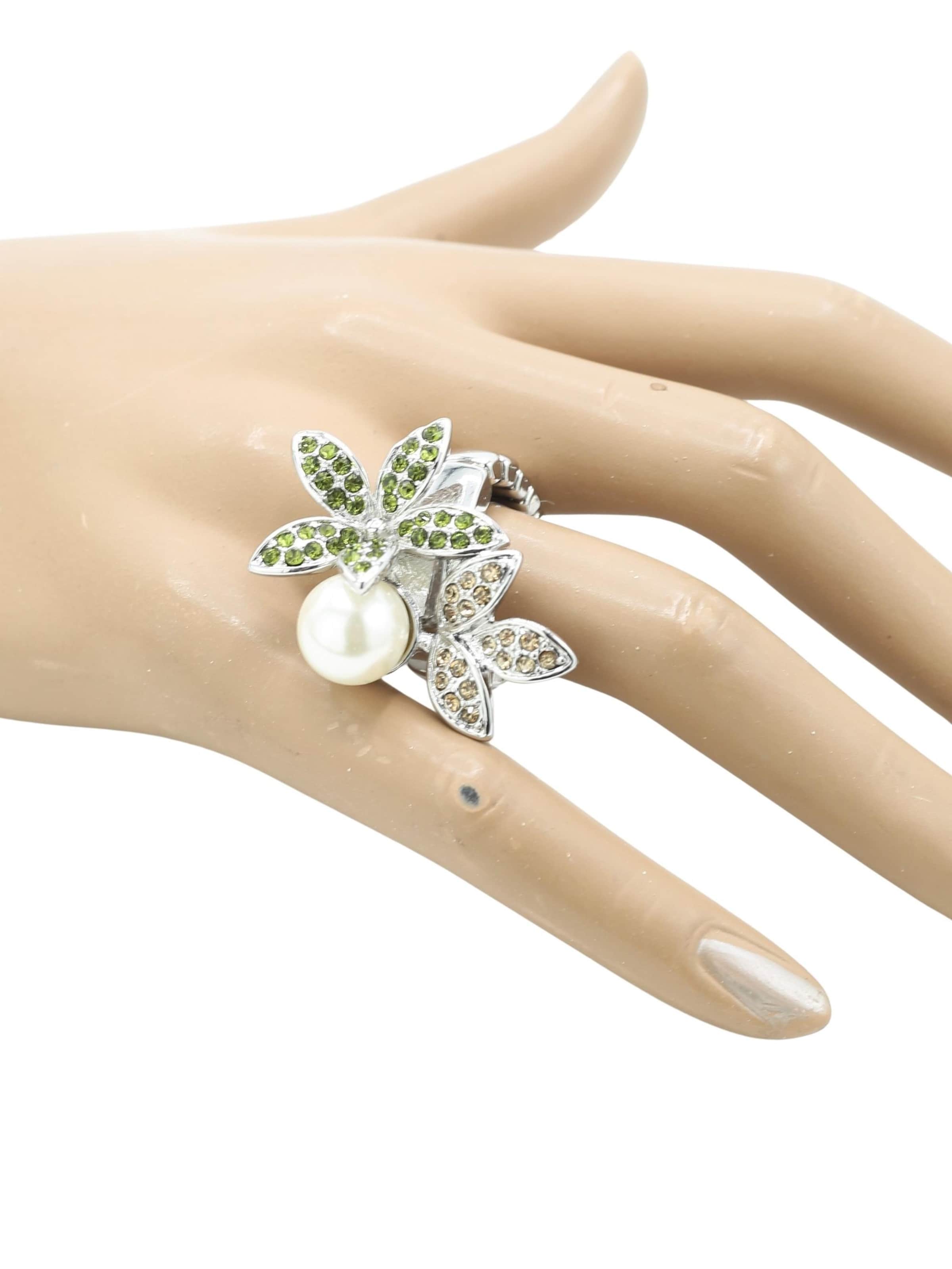 COLLEZIONE ALESSANDRO Ring 'Blütenzauber' in Green, Item view