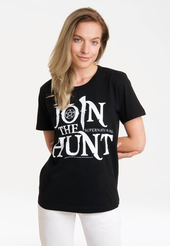 LOGOSHIRT T-Shirt 'Supernatural  - Join The Hunt' in Schwarz: predná strana