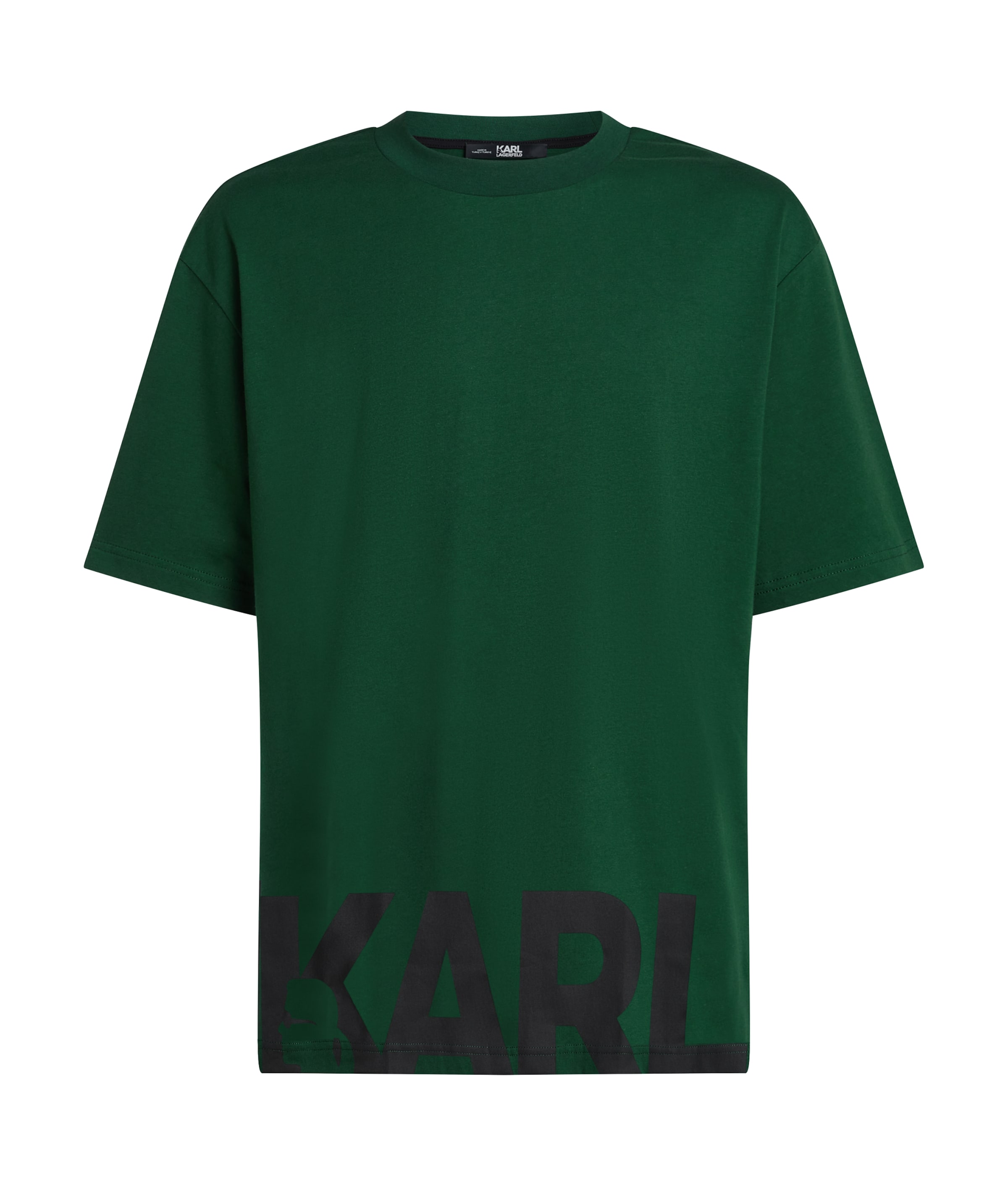 Karl Lagerfeld - Camiseta ' Bold Hem Relaxed ' en verde: frente