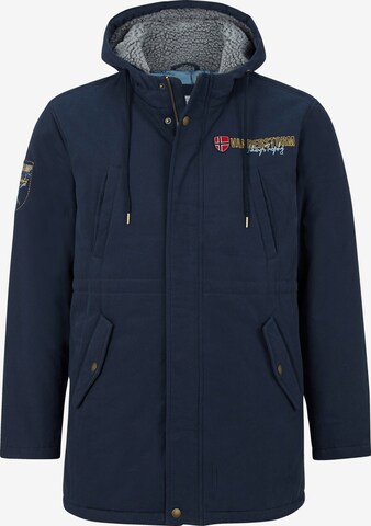 Jan Vanderstorm Winterparka ' Irmfried ' in Blauw: voorkant