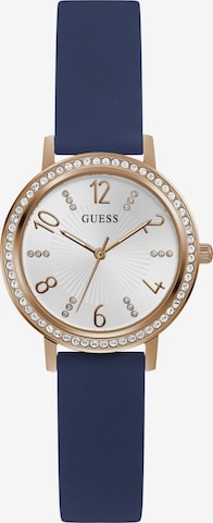 GUESS Analoog horloge 'TRI LUXE' in Blauw: voorkant