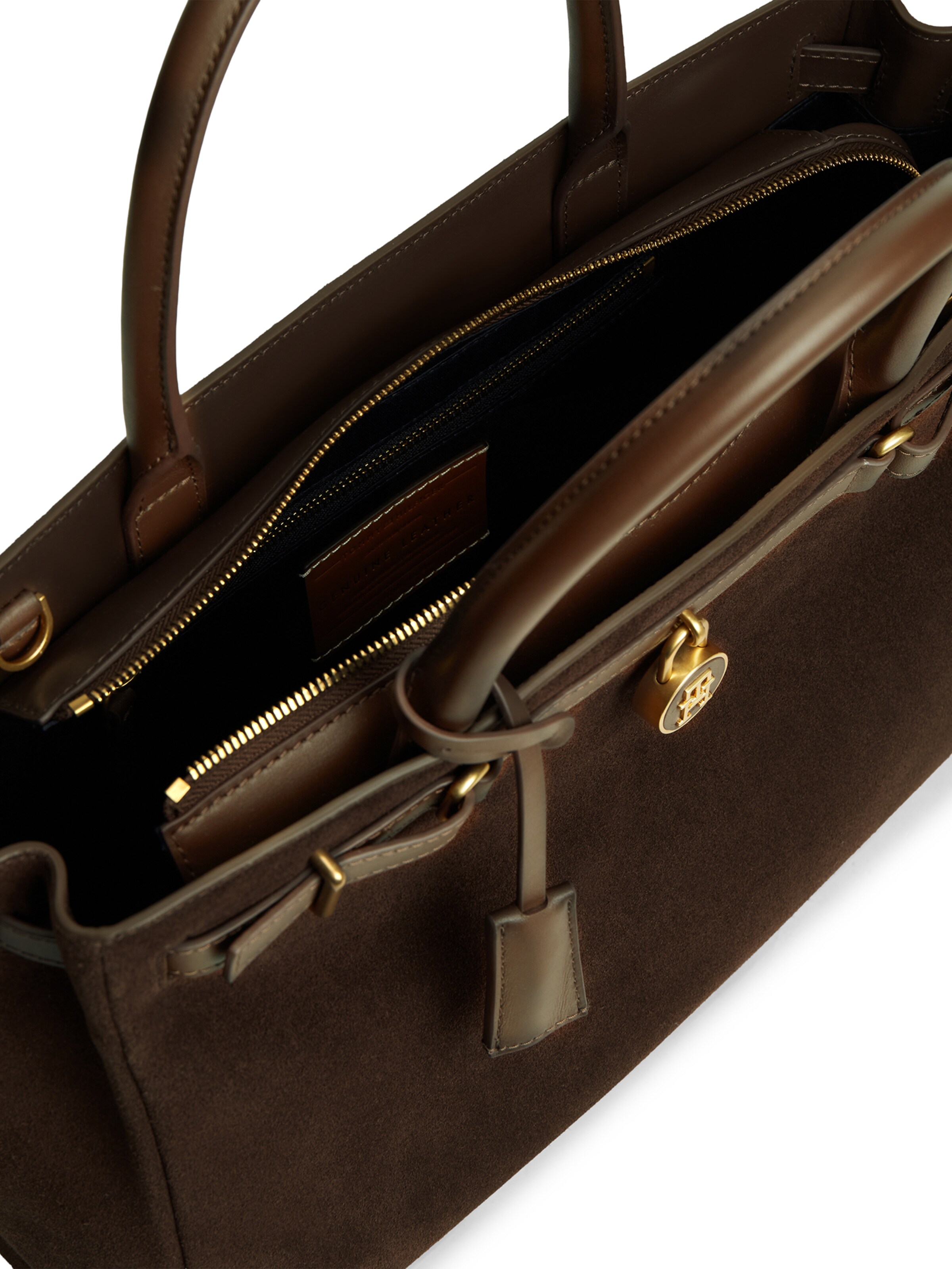 TOMMY HILFIGER Τσάντα χειρός 'TOTE SUEDE' σε καφέ