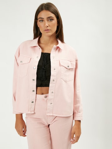 Influencer Přechodná bunda – pink: přední strana