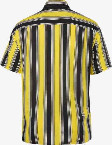 Men Plus Comfort fit Button Up Shirt in Yellow