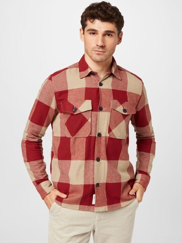 Only & Sons Regular fit Button Up Shirt 'Milo' in Red: front