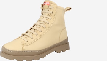CAMPER Lace-Up Ankle Boots in Beige: front
