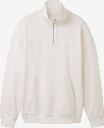 Sweat-shirt TOM TAILOR DENIM en blanc : devant