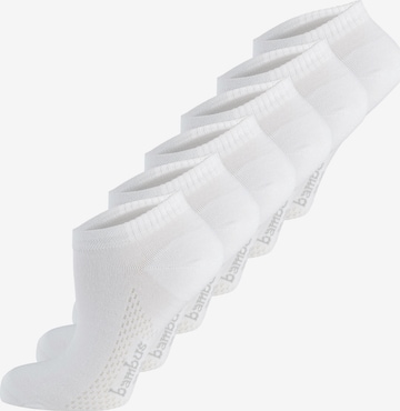 Nur Die Ankle Socks ' Bambus ' in White: front