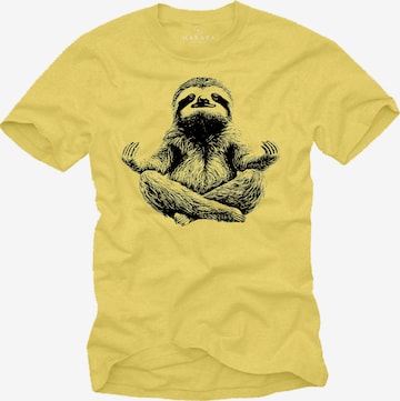 MAKAYA Shirt 'Meditation Sloth' in Yellow: front