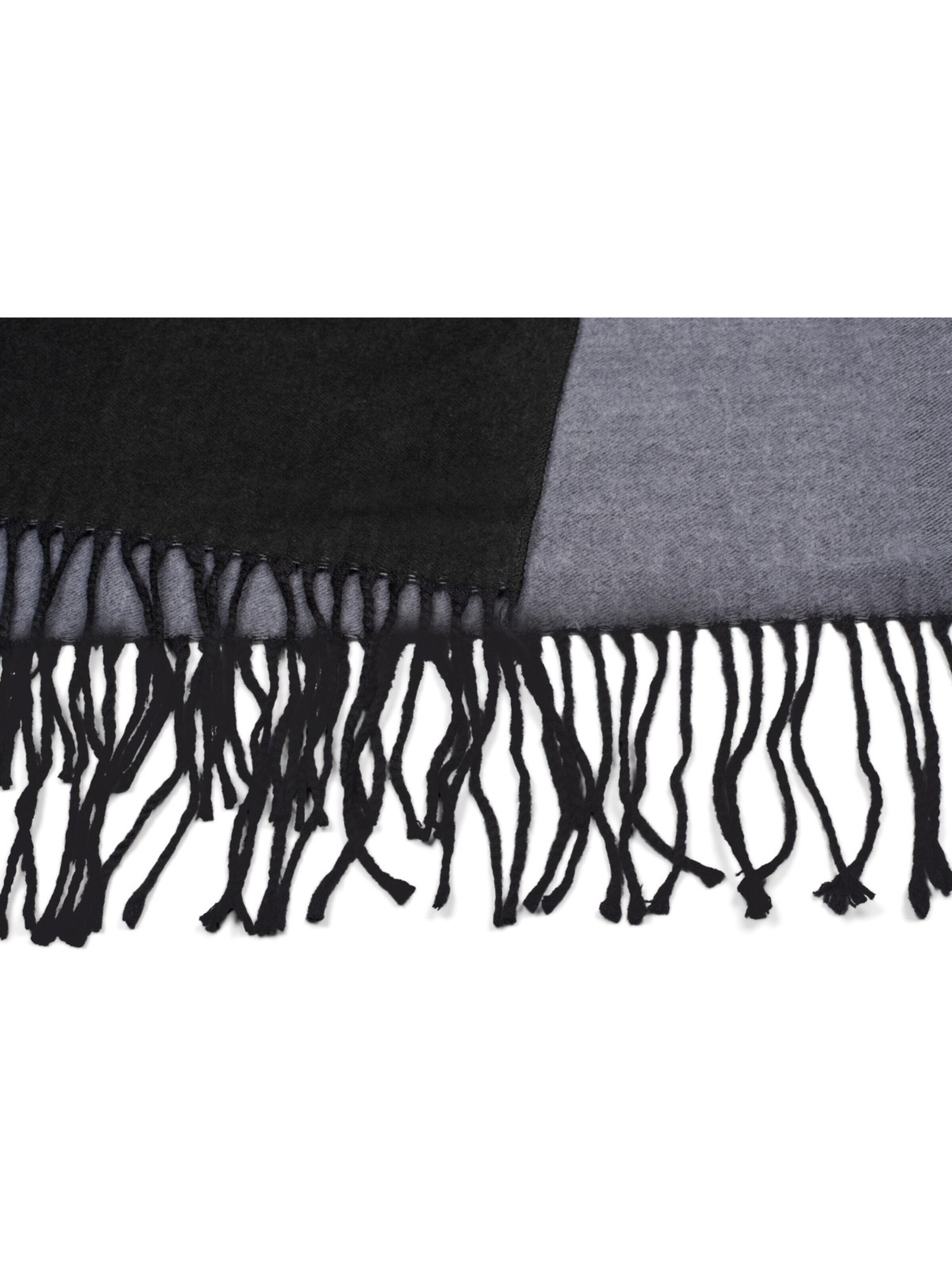 styleBREAKER Schal '2-Farbiger Schal mit Fransen'‌‌‌‌‌ in Schwarz