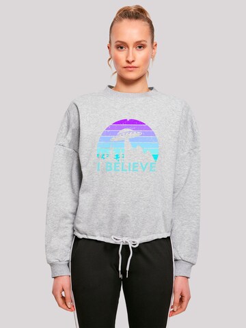 Sweat-shirt 'I believe UFO Alien Raumschiff Retro' F4NT4STIC en gris : devant
