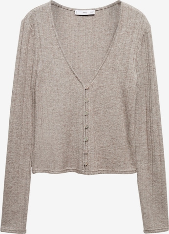 MANGO Knit Cardigan 'PENNY' in Brown: front