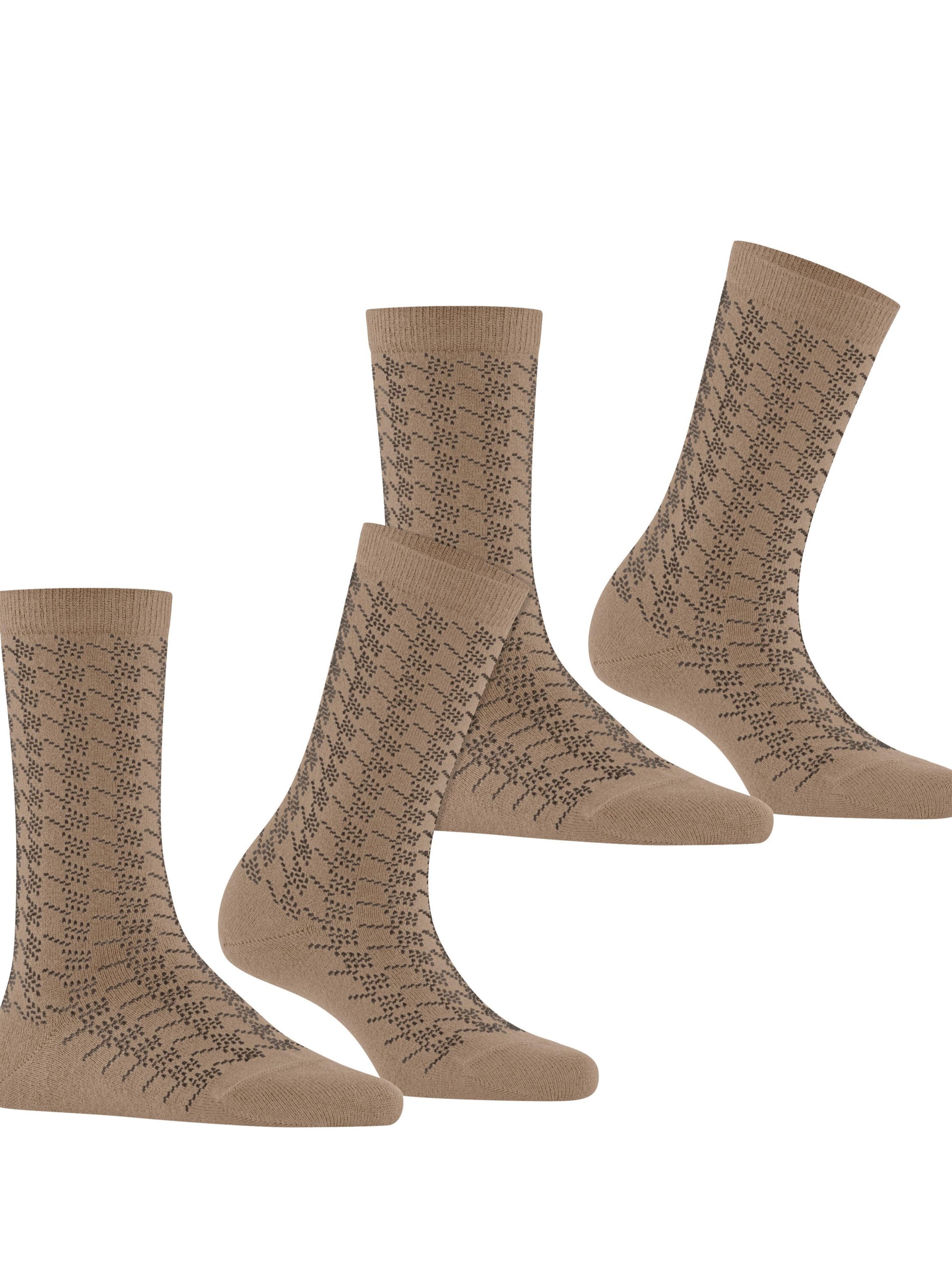 ESPRIT Socken 'Pepita Pattern 2-Pack'‌‌‌ in Beige