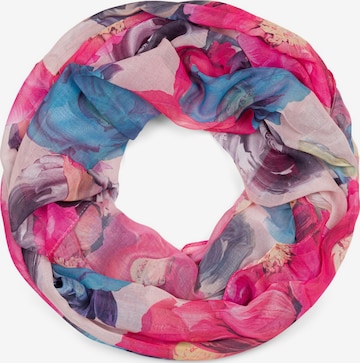 styleBREAKER Loop scarf 'Loop mit Blumen Muster' in Pink: front