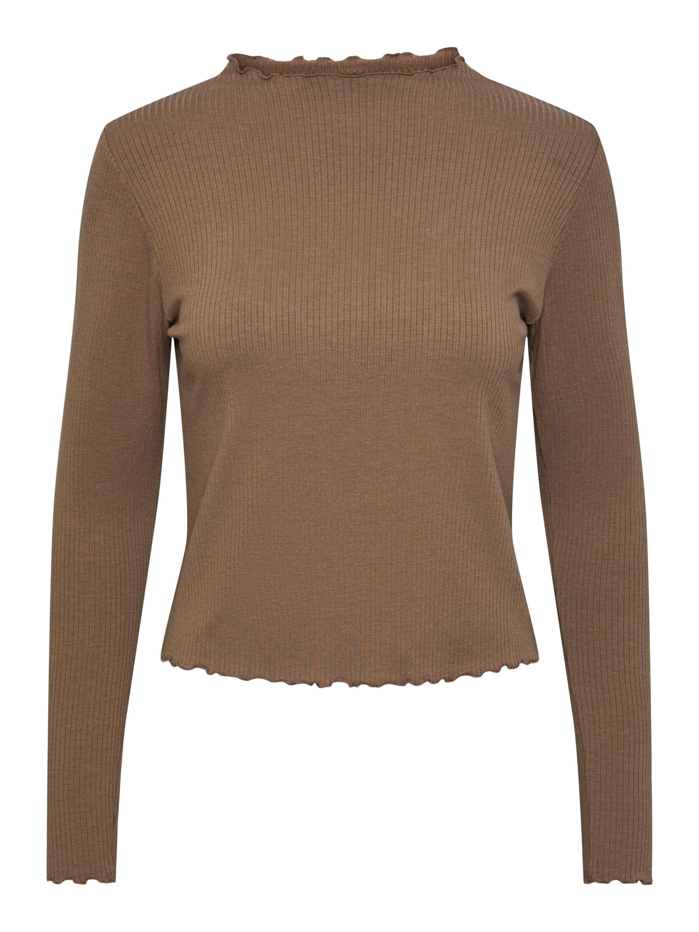 PIECES Shirt 'PCNicca' in Brown: front