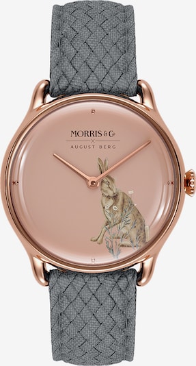 August Berg Analoog horloge 'MORRIS & CO Rose Gold Grey Perlon 30mm' in de kleur Pink, Productweergave