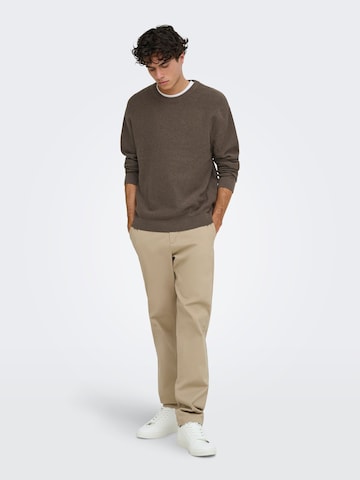 Pullover di Only & Sons in marrone: frontale