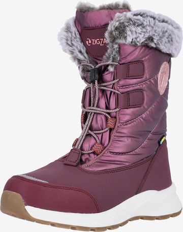 ZigZag Snow Boots in Pink: front