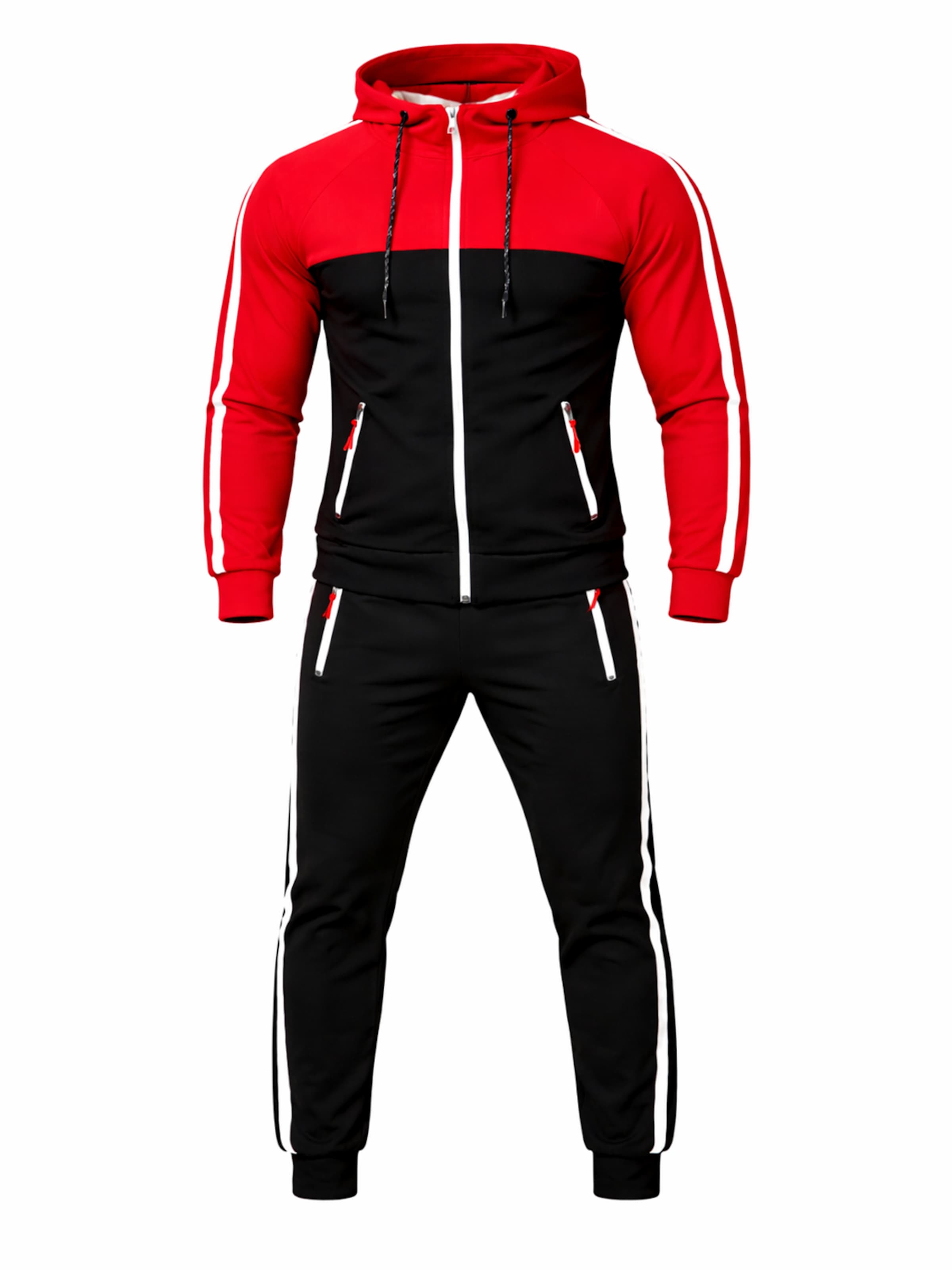 L.Gonline Sweatsuit 'Herren Jogginganzug Freizeitanzug Sportlich 3750' in Red: front