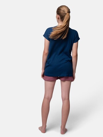 greenjama Schlafshirt 'Lässiges T-Shirt aus Derby-Rib' in Blau