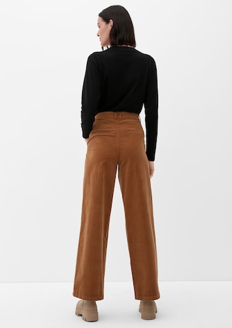 s.Oliver Wide leg Pleat-front trousers in Brown