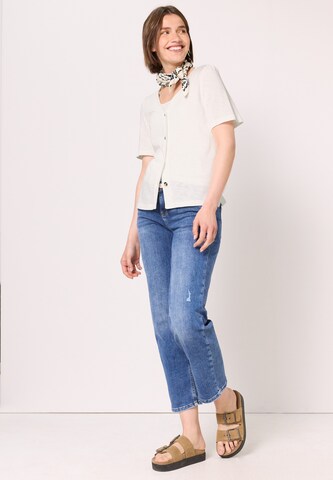 Street One Studio Knit Cardigan in White: front