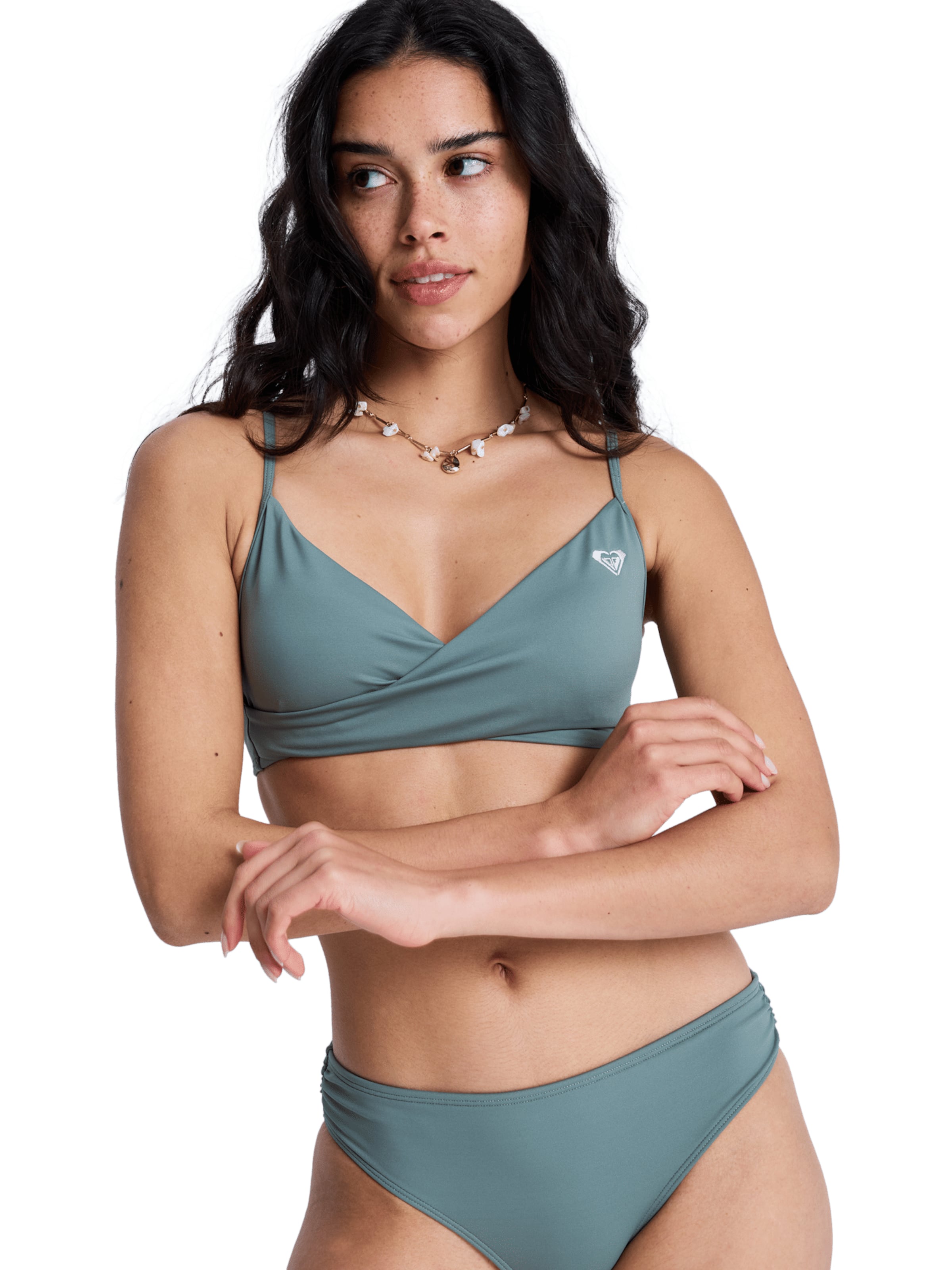 ROXY Bikinitop 'Solid Essentials' in Grün: Vorderseite